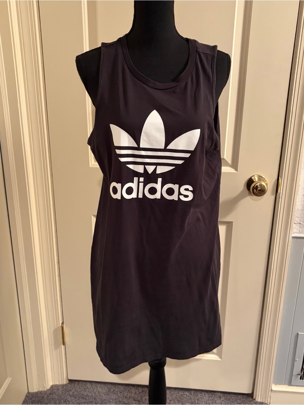 adidas Black Athletic Dress with White Trefoil Logo